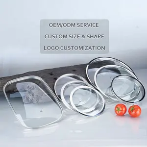 中華鍋スープ鍋調理器具部品用ステンレス鋼リング付き工場強化透明ガラスポットカバー蓋