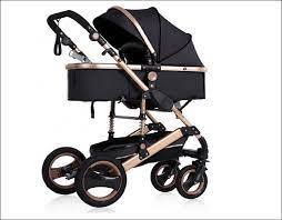 Luxury 3-in-1 Baby Stroller Foldable Travel Carriage with High Landscape Newborn <b>Pram</b> Plastic Frame - Product Image 4