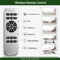 Lit médical électrique réglable OKIN Motor, lit de soins à domicile à gravité zéro, lit pour patient réglable en hauteur avec batterie de secours et 4 roulettes médicales
