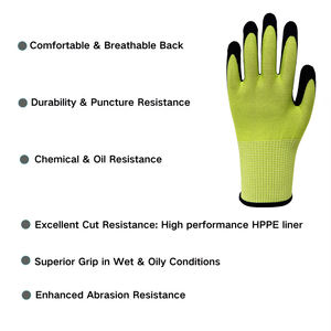 Guantes de Trabajo Industriales Resistentes al Desgarro de Nivel 5 para Hombre, Protección Contra Pinchazos, para Construcción y Jardinería - Product Image 5
