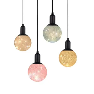 Cute 3AAA Battery Ball Light Globe Decorative Lamps RGB Warm Fairy 10LED Cotton Night Light with Rope Hanging Lighting