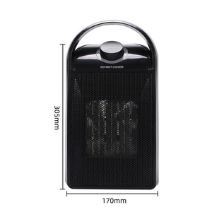 Portable Mini Desktop Heater 1500W PTC Heating Fan Office Desk Under Desk Electric Heater Black 305x170mm - Product Image 1