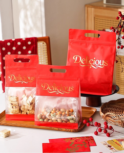 Sac d'emballage étanche pour noix et bonbons, sac autoportant scellé, sac à fermeture éclair latérale en aluminium avec poignée - Product Image 1