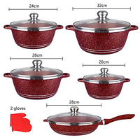 Ensemble de casseroles et poêles en aluminium forgé émaillé néerlandais anti-brûlure avec revêtement céramique