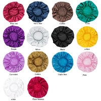 Gorro de satén para mujer de talla extra grande con logotipo personalizado y banda elástica, gorro de dormir ajustable, gorro de ducha con sensación de seda, bufanda para el pelo
