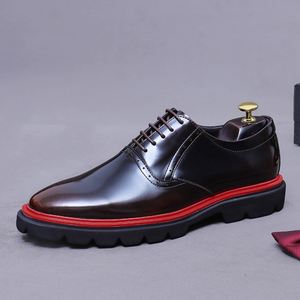 Zapatos de Oficina para Hombre de Alta Calidad, Transpirables, con Cordones, Ligeros, Antideslizantes, con Suela Gruesa, de Cuero Negro, Estilo Mocasín - Product Image 6