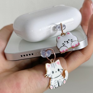 Nueva llegada lindo gato teléfono móvil tapón de polvo colgante joyería adecuada para Apple Huawei <span class=keywords><strong>Android</strong></span> puerto de carga - Product Image 3
