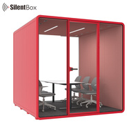 Support extérieur PET mousse acoustique gousses de travail silencieuses personnalisées pour 1 à 8 personnes salle de réunion démonter disponible