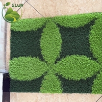 Premium 3D Schachbrettmuster Kunstrasen-Teppich Bedruckter Gitter-Synthetikrasen für Golf-Übungen Innenbodenbelag Rose