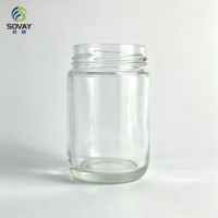 Pot en verre de 280 ml, haut et fin, pour mise en conserve, avec couvercle à vis, vide, pour chutney, produits marinés et stockage domestique