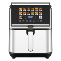 Friteuse à air intelligente 9L en acier inoxydable avec menu préréglé à une touche, four électrique numérique pour cuisine familiale, fabriqué en usine