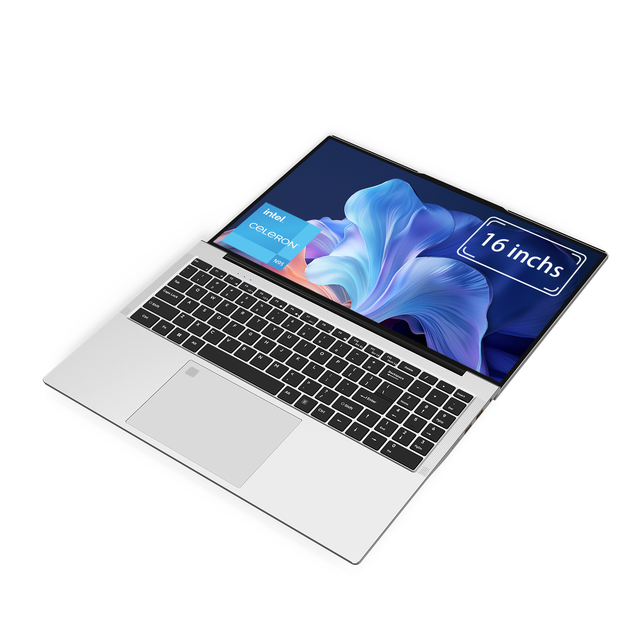 2025 New Wholesale Stock 16 Inch Portable Intel N95 Quad Core Laptop Win 11 Business Laptops English Keyboard 16GB RAM DDI