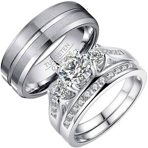 Valentine's Gift Luxury Full Zircon Heart Diamond <b>Couple</b> <b>Rings</b> for Women Men Wedding Engagement <b>Ring</b> Jewelry - Product Image 1