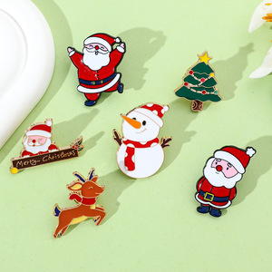 Broche <span class=keywords><strong>de</strong></span> Navidad con personalidad creativa, dibujos animados bonitos <span class=keywords><strong>de</strong></span> Papá Noel, <span class=keywords><strong>muñeco</strong></span> <span class=keywords><strong>de</strong></span> <span class=keywords><strong>nieve</strong></span>, insignia <span class=keywords><strong>de</strong></span> árbol <span class=keywords><strong>de</strong></span> Navidad, regalo conmemorativo <span class=keywords><strong>de</strong></span> Metal grabado - Product Image 3