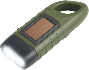 Linterna LED de Emergencia con Manivela, Energía Solar, Multifuncional, Llavero con Luz para Senderismo y Camping - Product Image 1