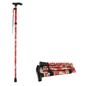 Bastón plegable de aleación de aluminio con mango en T y punta de goma antideslizante para uso en exteriores para personas mayores - Product Image 2