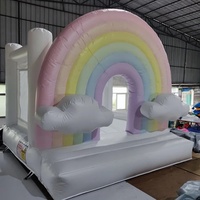Arc-en-ciel pastel rebond maison gonflable videur fête de mariage location château gonflable