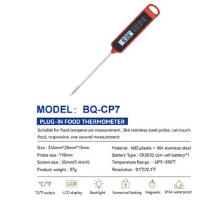 Termómetro Digital para Alimentos con Resistencia al Agua IPX6, Pantalla LCD de Lectura Instantánea, Sonda para Carne de Acero Inoxidable 304, Medidor para Cocinar, Asar a la Parrilla y Preparar Bistecs - Product Image 3