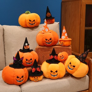 Muñeco de Peluche Súper Suave de Calabaza de Halloween con Gorro Mágico y Relleno de Algodón PP, Decoraciones y Regalos - Product Image 1