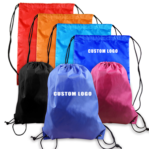 Wholesale Fabric Drawstring Bag Sports Waterproof Backpack Bundle Pocket Custom Printing logo Polyester Drawstring Bag