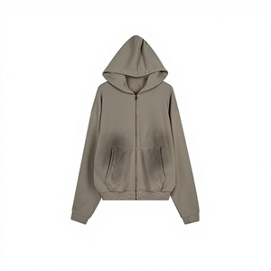 Nouvelle collection printemps : Sweat à capuche zippé pour couple, style streetwear américain, motif personnalisé pour marque. - Product Image 1