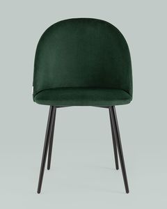 เก้าอี้ทานอาหารผ้ากำมะหยี่สีเขียวพร้อมความรู้สึกโลหะสีดำ - Product Image 6