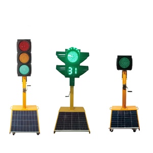Road Construction Solar Wireless Portable Mobile Traffic Signal Light 200mm RYG Countdown Timer Light - Product Image 1