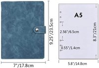 Carpeta de cuero PU personalizada para oficina, portafolio prémium con 6 anillos de sujeción, Padfolio con cierre de hebilla magnética