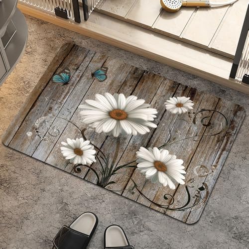Wooden,white Daisies,butterflies