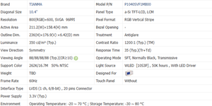 Tianma P1040SVF1MB00ใหม่และดั้งเดิมจอ LCD ขนาด10.4นิ้ว800*600แหล่งต้นฉบับแผงแอลซีดีโมดูล LCD ทางการแพทย์ - Product Image 3