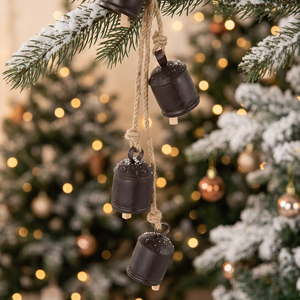 Iron Wind <b>Chime</b> <b>Bells</b> Hanging Rope Decorative Garland Traditional Home Decoration Craft Black Nickel Plated Cross Love Flower - Product Image 4