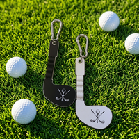 Porte-clés en cuir pour tees de golf, pochette de rangement portable pour tees de golf avec mousqueton, porte-clés motif club de golf, accessoire de golf, cadeau