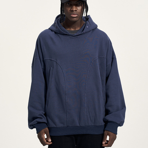 Sweat-shirts pour hommes en molleton français pré-rétréci de haute qualité avec col à boutons pression, 420 g, 100 % coton, avec poches latérales - Product Image 1