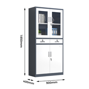 ארון מתכת עיצוב חדש עם מגירות נדנדה דלת זכוכית ארון פלדה משרד מתכת עם מנעולים להגשת ארון - Product Image 3