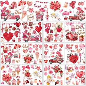 Pegatinas de Transferencia de Corazón de Acuarela Personalizadas, Novedad Más Vendida para el Día de San Valentín, para <span class=keywords><strong>Muebles</strong></span> y Manualidades, Decoración del Hogar DIY - Product Image 1