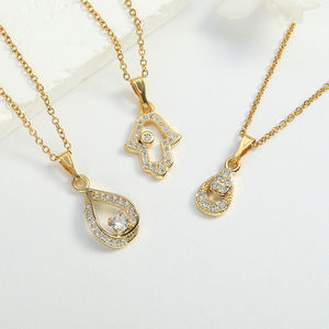 Качественное позолоченное ювелирное изделие 18К, модное ожерелье, 100 дизайнов, ожерелье с подвеской из циркония для женщин, для вечеринок - Product Image 3