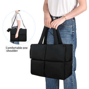 Custom Waterproof Nylon Tote Bag OEM Washable Fabric with Laptop Compartment and Detachable Strap for Work Travel Gym - Product Image 5