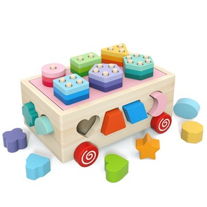 Nuevos juguetes superventas 2023 materiales montessori <span class=keywords><strong>de</strong></span> madera, juguetes para bebés, juguetes educativos, carros <span class=keywords><strong>de</strong></span> mano <span class=keywords><strong>de</strong></span> madera, bloques a juego para niños - Product Image 4