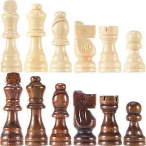チェスボード用の32個の標準トーナメントスタントンウッドチェスメンチェスゲーム、不足している木製チェスピースのみの交換