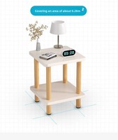 Table d'appoint de luxe en bois, mobile et moderne, pour salon, table basse, table de chevet pour chambre et appartement, avec rangement intégré