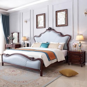 Ensembles de chambre à coucher 8 portes peints d'or antique de luxe ensembles de chambre à coucher roi d'or antique luxueux - Product Image 2