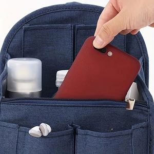 Sacs de rangement pour sac à dos, organiseur de voyage, insert en feutre, trousse à cosmétiques, multi-poches, accessoires pour sac à dos d'étudiant - Product Image 4