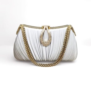 Nouveau sac de soirée plissé, sac à main de couleur unie, simple, élégant, tendance, pour cheongsam, banquet, mariage, fête, pour femmes - Product Image 2