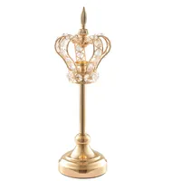 Crowncandle-portavelas para mesa de boda, candelabro de cristal para decoración del hogar