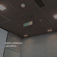 Panneau de plafond en fibre de verre Celotex noir 600*600*15mm pour la décoration de cinéma, panneau de plafond acoustique pour le marché canadien