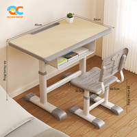 Chaise d'étude réglable pour enfants Global Trading avec plateau à bords arrondis, fourniture en gros pour projets scolaires