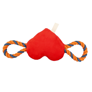 Kırmızı kalp dayanıklı köpek interaktif peluş gıcırtılı chew halat pet oyuncaklar - Product Image 5
