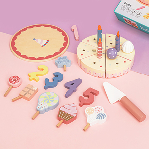 Bloques de Madera para Niños, Simulación de Pastel de Cumpleaños, <span class=keywords><strong>Juguetes</strong></span> de Cocina de Juguete para Niñas de 3 a 6 Años, Adornos - Product Image 2