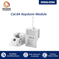 Connecteur Keystone RJ45 CAT6A Ysj HBB, Vente Directe Usine, Testé Gigabit, Plaqué Or, Cache Anti-Poussière, Fenêtre d'Identification, 250 MHz, pour Ordinateur