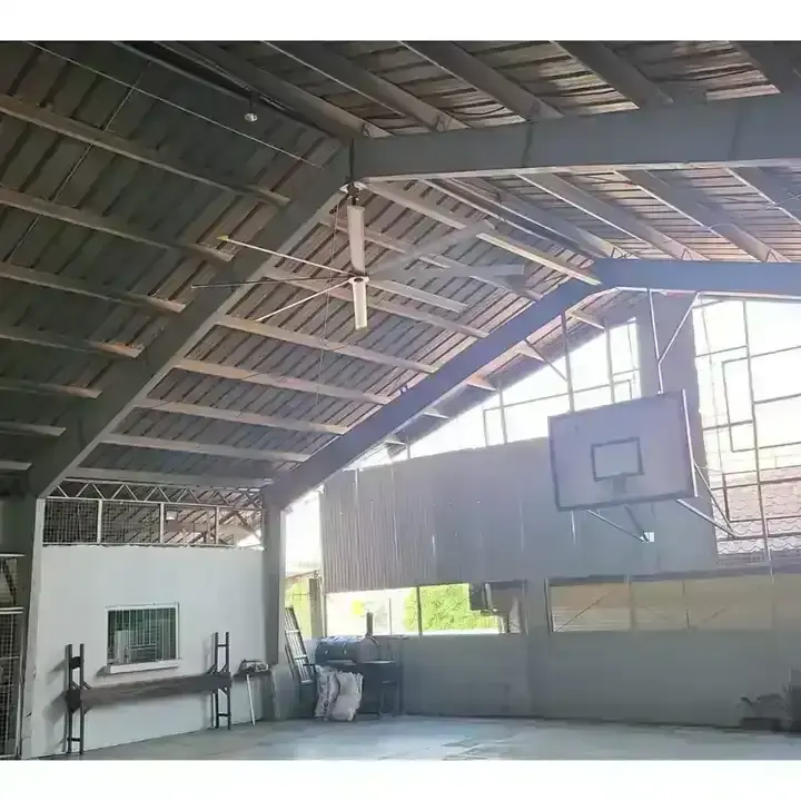 พลังงานแสงอาทิตย์ hvls พัดลมติดเพดานก้นใหญ่3เมตรสำหรับโรงเรือนอุตสาหกรรมพัดลมระบายอากาศระบบพลังงานแสงอาทิตย์